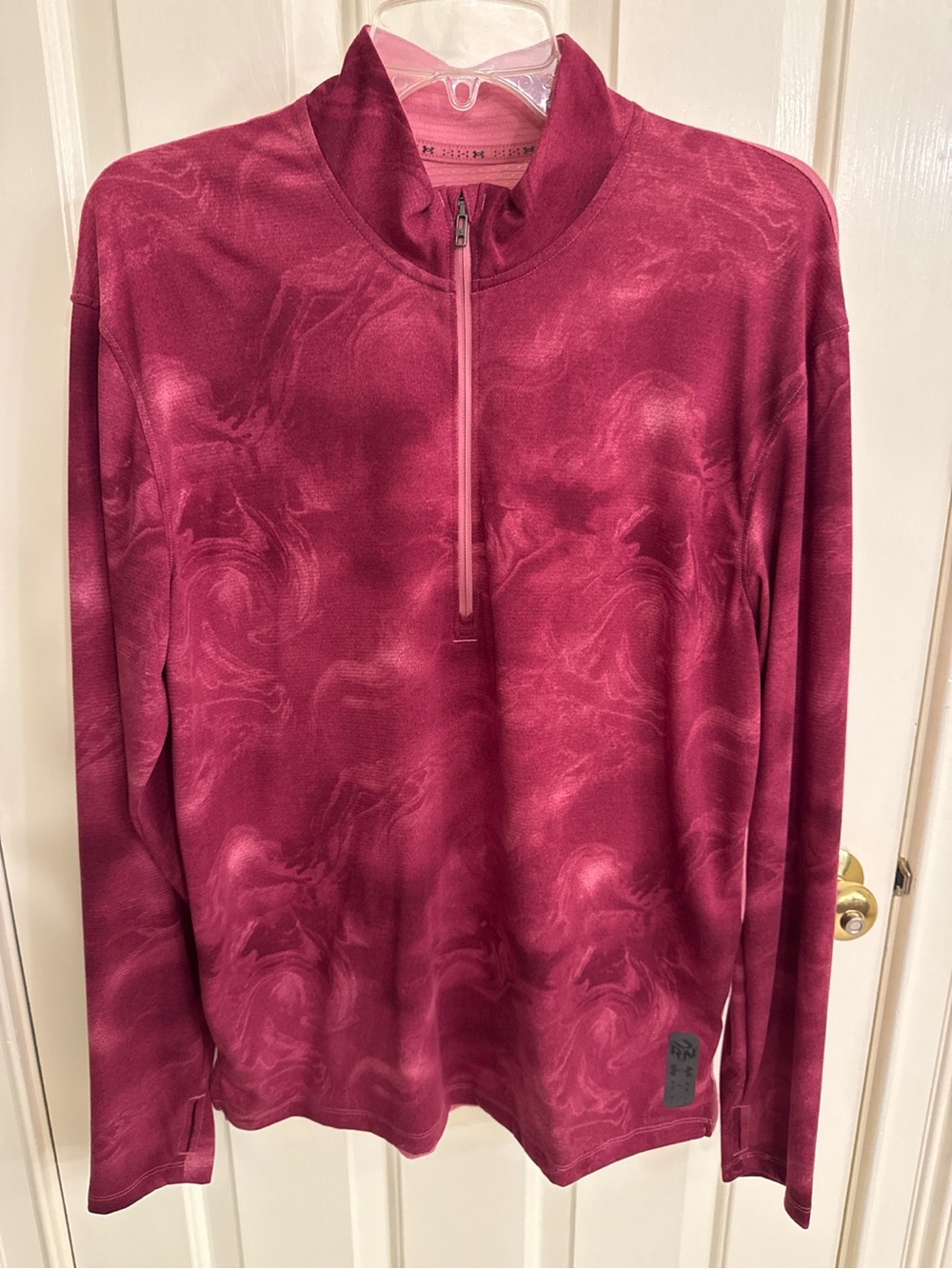 Under Armour Men’s M Run Anywhere Streaker 1/2 Zip Pink Running Pullover